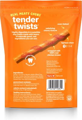 Oinkies Tender Twists with 100% Real Chicken Breast Rawhide-Free Natural Dog Treats, 18 count