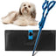 Straight Dog Grooming Scissors with Finger Rest & Case, 7-in, Blue