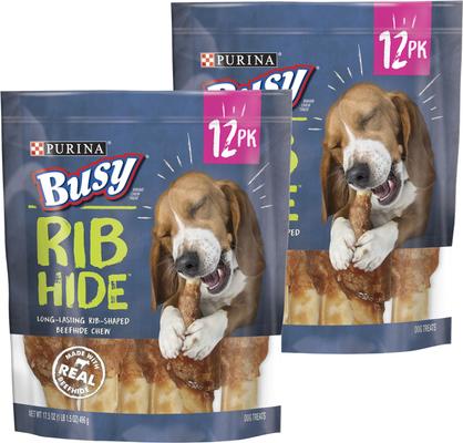 Rib Hide, Long-Lasting Small/Medium Dog Treats, 6 count pouch