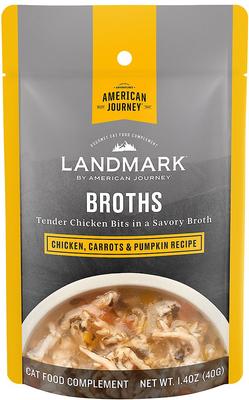 Landmark Broths Salmon, Tomatoes & Kale Recipe Wet Cat Food Complement Pouches, 1.4-oz case of 16