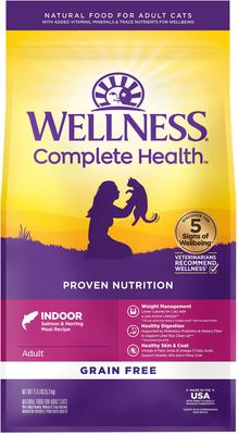Bundle: Wellness Complete Health Pate Chicken Entree Grain-Free Canned Cat Food, 3-oz, case of 24 + Wellness Complete Health Natural Grain-Free Salmon & Herring Dry Cat Food, 11.5-lb bag