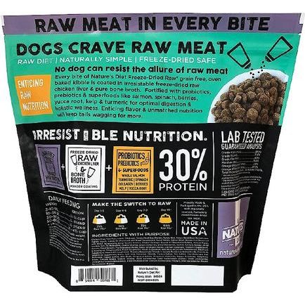 Comida liofilizada para perros con recubrimiento de hígado de pollo crudo y caldo de hueso, bolsa de 5 lb