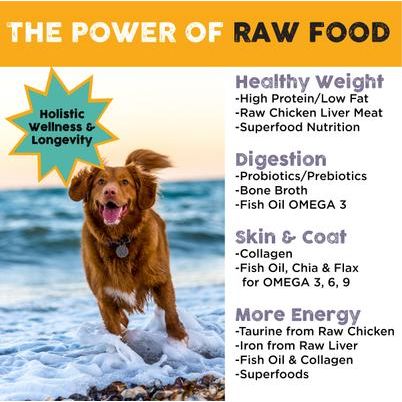 Comida liofilizada para perros con recubrimiento de hígado de pollo crudo y caldo de hueso, bolsa de 5 lb