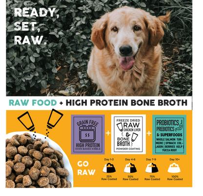 Raw Coated Kibble Raw Chicken Liver & Bone Broth Coating Freeze-Dried Dog Food, 5-lb bag