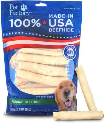 Beefhide 5-inch Chip Rolls Natural Flavored Dog Hard Chews, 18 count