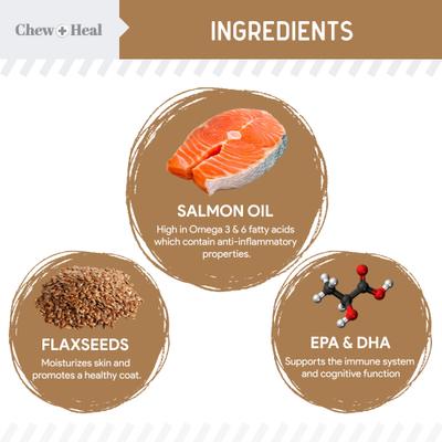 MaxProtect Hip + Joint & Omega Skin + Coat Chicken & Peanut Butter Flavored Soft Chews Supplement for Senior Dogs, 300 count