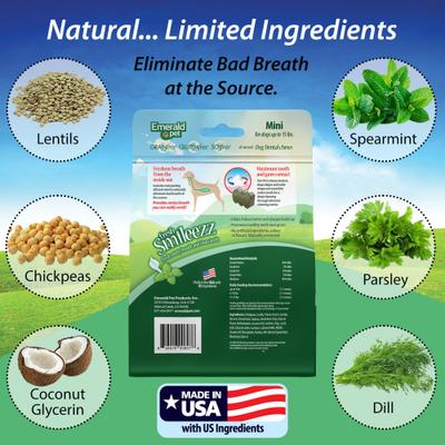 Fresh Smileezz Mini Grain-Free Dental Dog Treats, 160 count