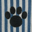 Striped Embroidered Paw Dog & Cat Towel, Navy