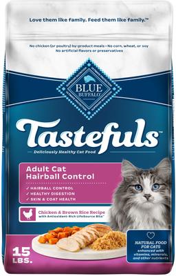 Tastefuls Hairball Control Natural Chicken & Brown Rice Recipe Adult 7+ Dry Cat Food, 7-lb bag