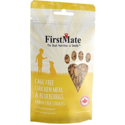 Premios para perros de pollo y arándanos de gallinas libres de jaula, bolsa de 8 oz