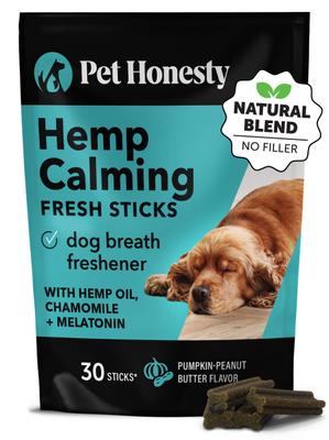 Hemp Calming Pumpkin Flavored Dental Sticks for Dogs, 30 count