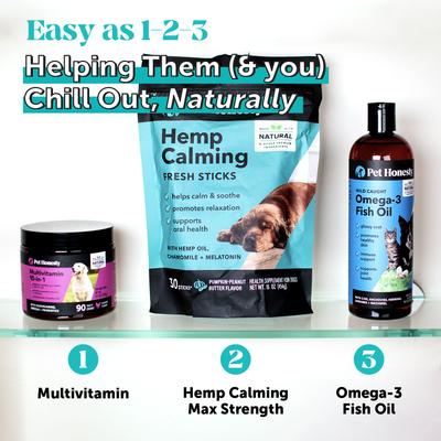 Hemp Calming Pumpkin Flavored Dental Sticks for Dogs, 30 count