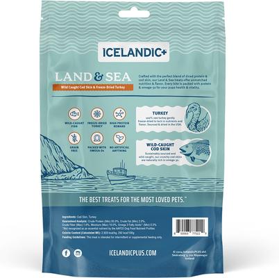 Land & Sea Cod Skin & Turkey Freeze-Dried Dog Treats, 2.4-oz bag