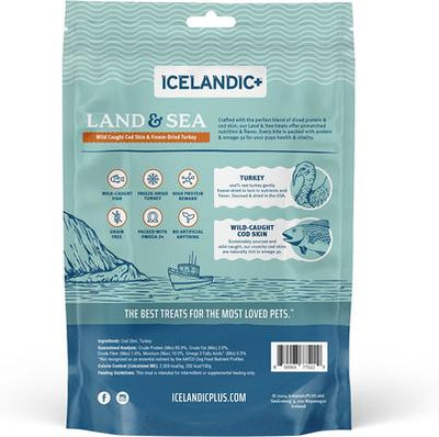 Land & Sea Cod Skin & Turkey Freeze-Dried Dog Treats, 2.4-oz bag