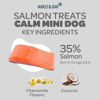 Salmon Dog Treats for Small & Mini Dogs with Chamomile, Calming Recipe, 3.5-oz bag