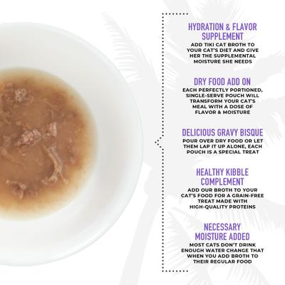 Caldos Born Carnivore con pato y pollo en caldo, alimento húmedo sin cereales para gatos, bolsa de 1.3 oz, caja de 12