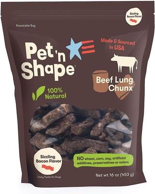 Beef Lung CHUNX Bacon Flavor Dog Treats, 2-lb bag