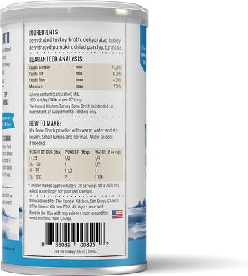 Paquete: Caldo de hueso de res The Honest Kitchen Daily Boosters + Caldo de hueso de pavo con cúrcuma The Honest Kitchen Daily Boosters para perros