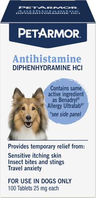 Antihistamine Medication for Allergies for Dogs, 100 count