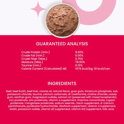 Beef Right Meow! Pate Grain-Free Canned Cat Food, 3-oz can, case of 4