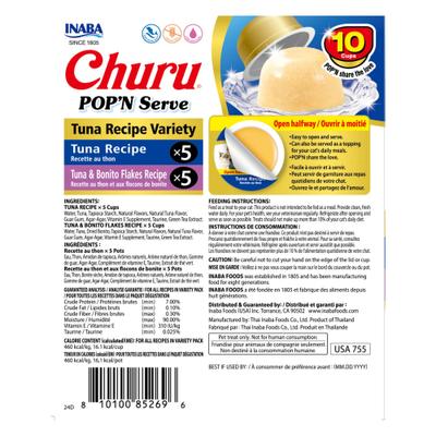 Churu Pop'n Serve - Golosinas para lamer sin cereales con atún para gatos, 1.2 oz (10 unidades)