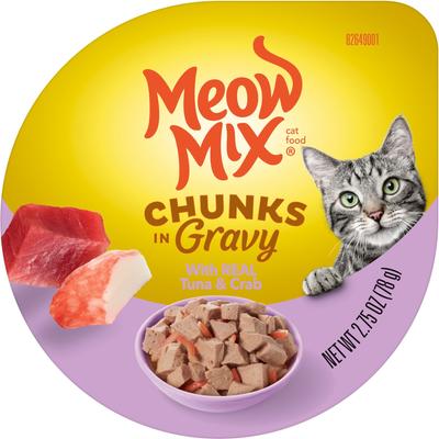 Chunks in Gravy Real Tuna & Crab Wet Cat Food, 2.75-oz cup, case of 12