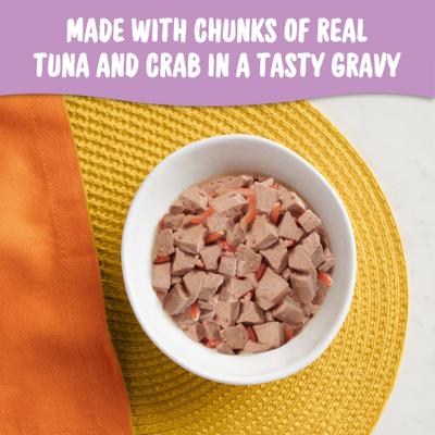 Chunks in Gravy Real Tuna & Crab Wet Cat Food, 2.75-oz cup, case of 12