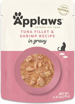 Tuna Flakes with Shrimp in Gravy Wet Cat Food, 2.47-oz, case of 12