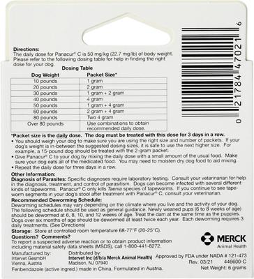 C Canine Dewormer, 2-g, 3 count