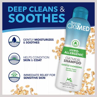 OxyMed Hypo-Allergenic Oatmeal Dog & Cat Shampoo, Unscented, 1-gal bottle