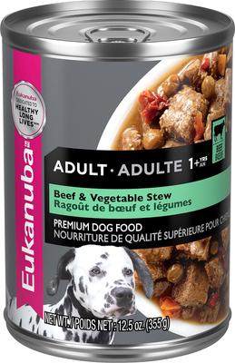 Bundle: Eukanuba Beef & Vegetable Stew + Mixed Grill Chicken & Beef Dinner in Gravy Canned Dog Food