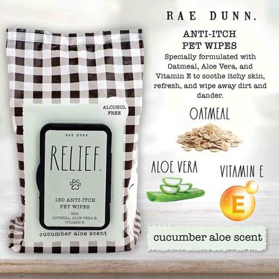 RELIEF. Anti-Itch Dog Wipes, 150 count, 2 pack