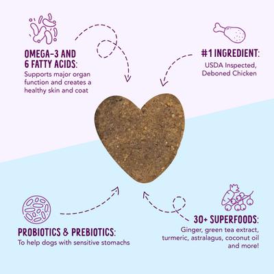 Golosinas pequeñas para perros en forma de corazón, bolsa de 355 g