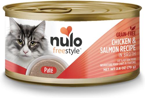 Grain-Free Chicken & Salmon Recipe Pate Wet Canned Food for Cats & Kittens, 2.8-oz can, case of 12