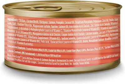 Grain-Free Chicken & Salmon Recipe Pate Wet Canned Food for Cats & Kittens, 2.8-oz can, case of 12