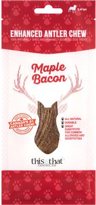 North Country Natural Shed Maple Bacon Enhanced Split Elk Antler Chew Dog Treat, Large