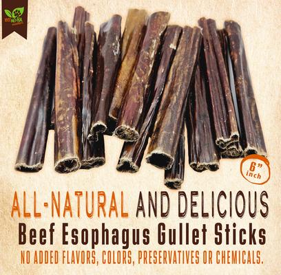 6-in Beef Esophagus Gullet Sticks Dog Treat, 60 count