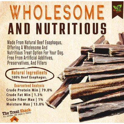 Palitos de esófago de res para perros, 6 pulgadas, 60 unidades