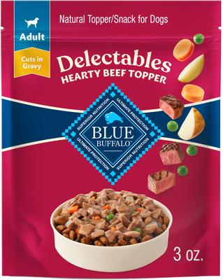 Delectables Tasty Chicken, Sustainable Beef, Tender Turkey & Savory Lamb - Paquete variado de comida húmeda para perros, bolsa de 3 oz, caja de 24