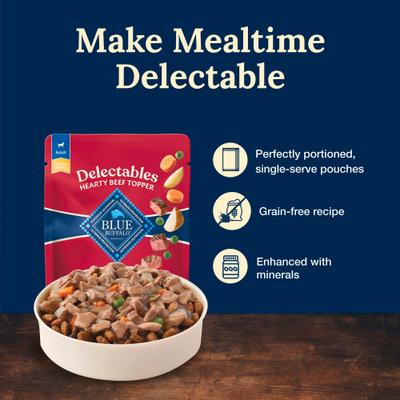 Delectables Beef Dinner Natural Wet Dog Food, 3-oz pouch, case of 24