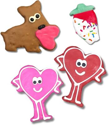 Valentine's Day Peanut Butter & Honey Assorted Crunchy Dog Treats, 18 count