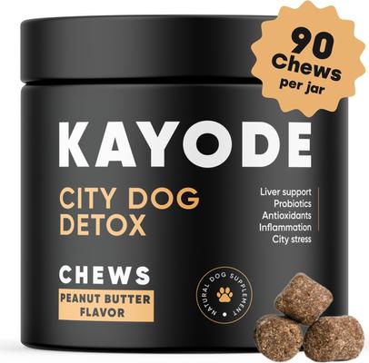 City Dog Detox Peanut Butter Flavored Chews Liver Supplement for Dogs, 90 count