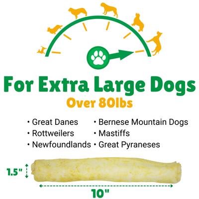 Chicken Basted Rawhide Bull Sticks X-Large Dog Chews, 10 count