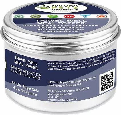 Travel Well Meal Topper Stress, Relaxation & Calming Support Cat Supplement, 4-oz jar