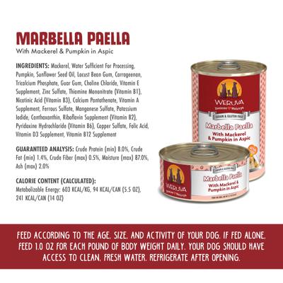 Marbella Paella with Mackerel & Pumpkin in Aspic Grain-Free Canned Dog Food, 14-oz, case of 12
