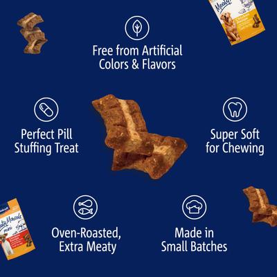 Meaty Morsels Chicken Recipe with Beef Soft & Chewy Dog Treats, 4.2-oz bag, 3 count