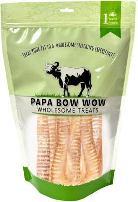 Golosinas masticables naturales para perros Trachea de 6 pulgadas, bolsa de 1 lb