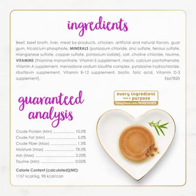 Comida enlatada para gatos Classic Tender Beef & Liver Feast, 3 oz, caja de 24