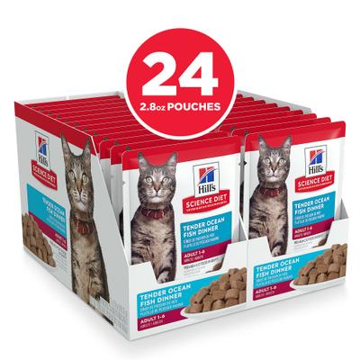 Adult Tender Ocean Fish Recipe Cat Food, 2.8-oz pouch, case of 24