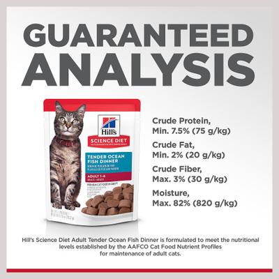 Adult Tender Ocean Fish Recipe Cat Food, 2.8-oz pouch, case of 24